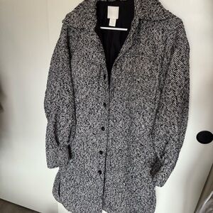 H&M Black and White Coat